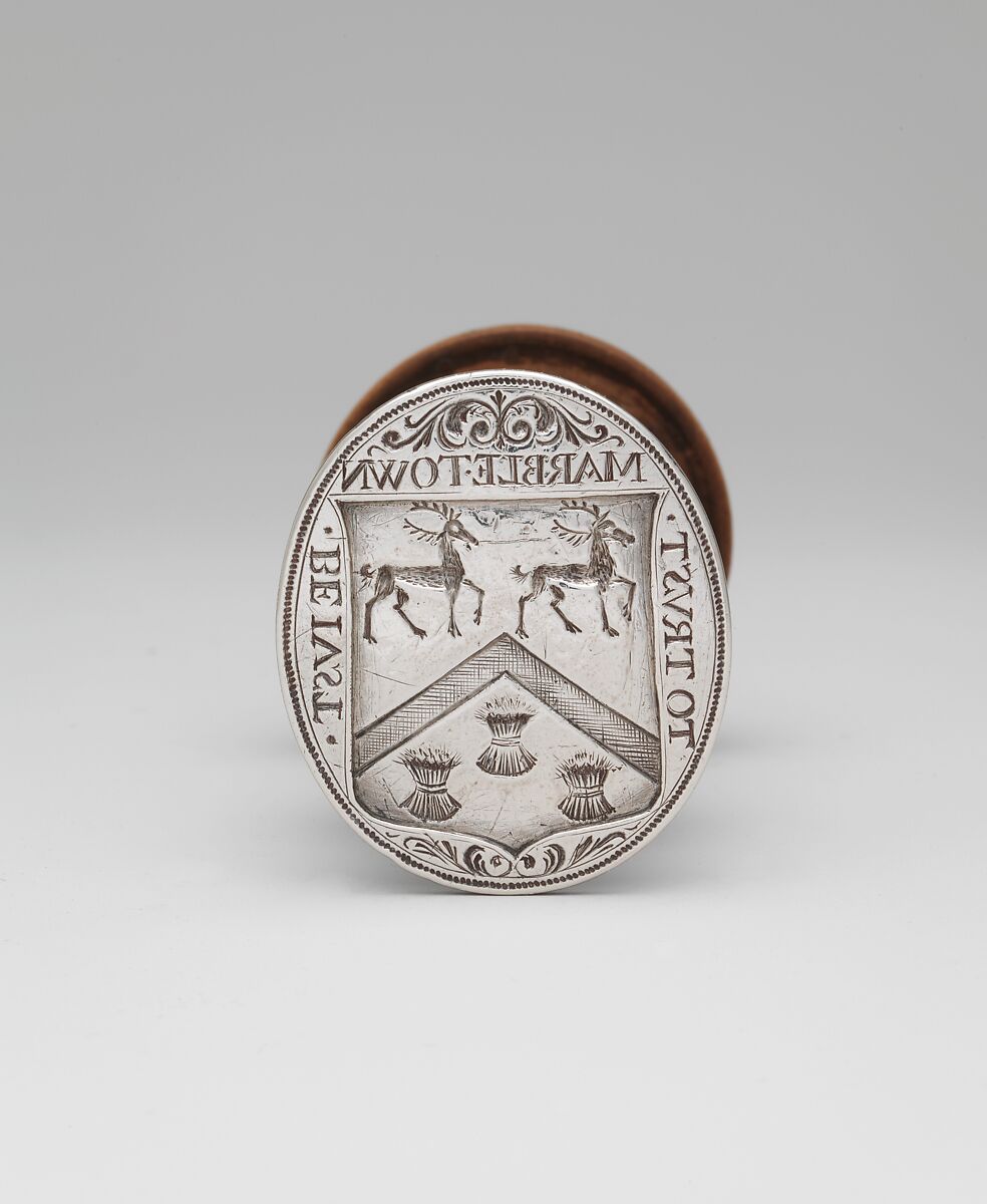 Seal, Jacob Boelen (ca. 1657–1729), Silver, wood, American