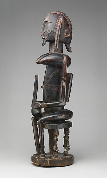 Seated Hermaphrodite Figure, Wood, Dogon peoples 