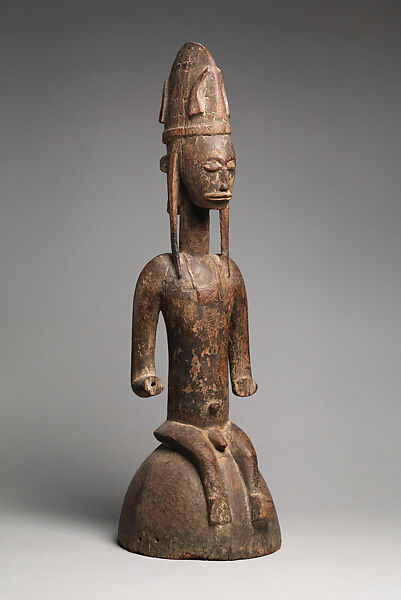 Helmet with Seated Male Figure, Wood, Bamana peoples 