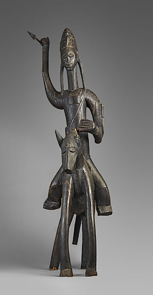 Equestrian, Wood, Iron staples, Bamana peoples 