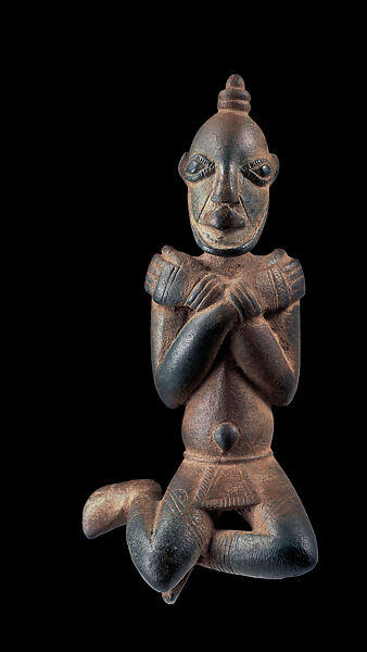 Pendant: Male Figure with Crossed Arms, Bronze, Middle Niger civilization 