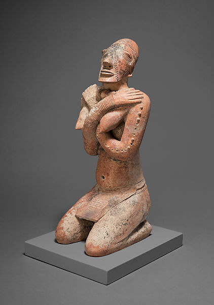 Kneeling Female Figure with Crossed Arms, Terracotta, Middle Niger civilization 