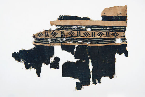 Textile Fragment, Cotton, dye, Tellem civilization 