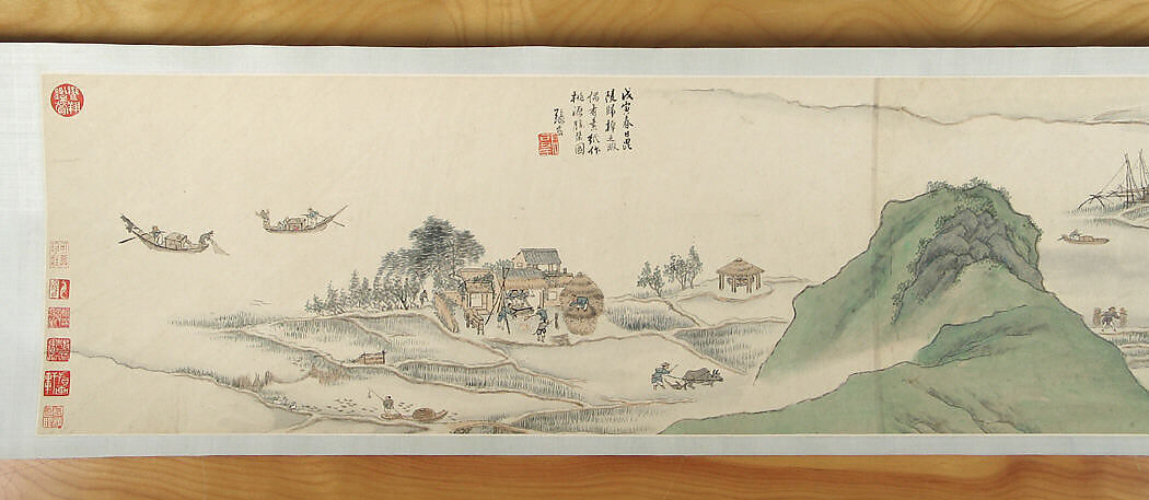 Peach Blossom Spring, Zhang Hong (Chinese, 1577–after 1652), Handscroll; ink and color on paper, China