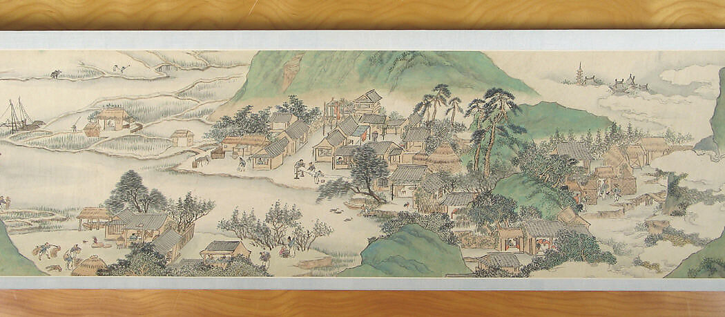 Peach Blossom Spring, Zhang Hong  Chinese, Handscroll; ink and color on paper, China