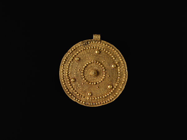 Pectoral (The Rao Pectoral) and Five Gold Beads, Gold 