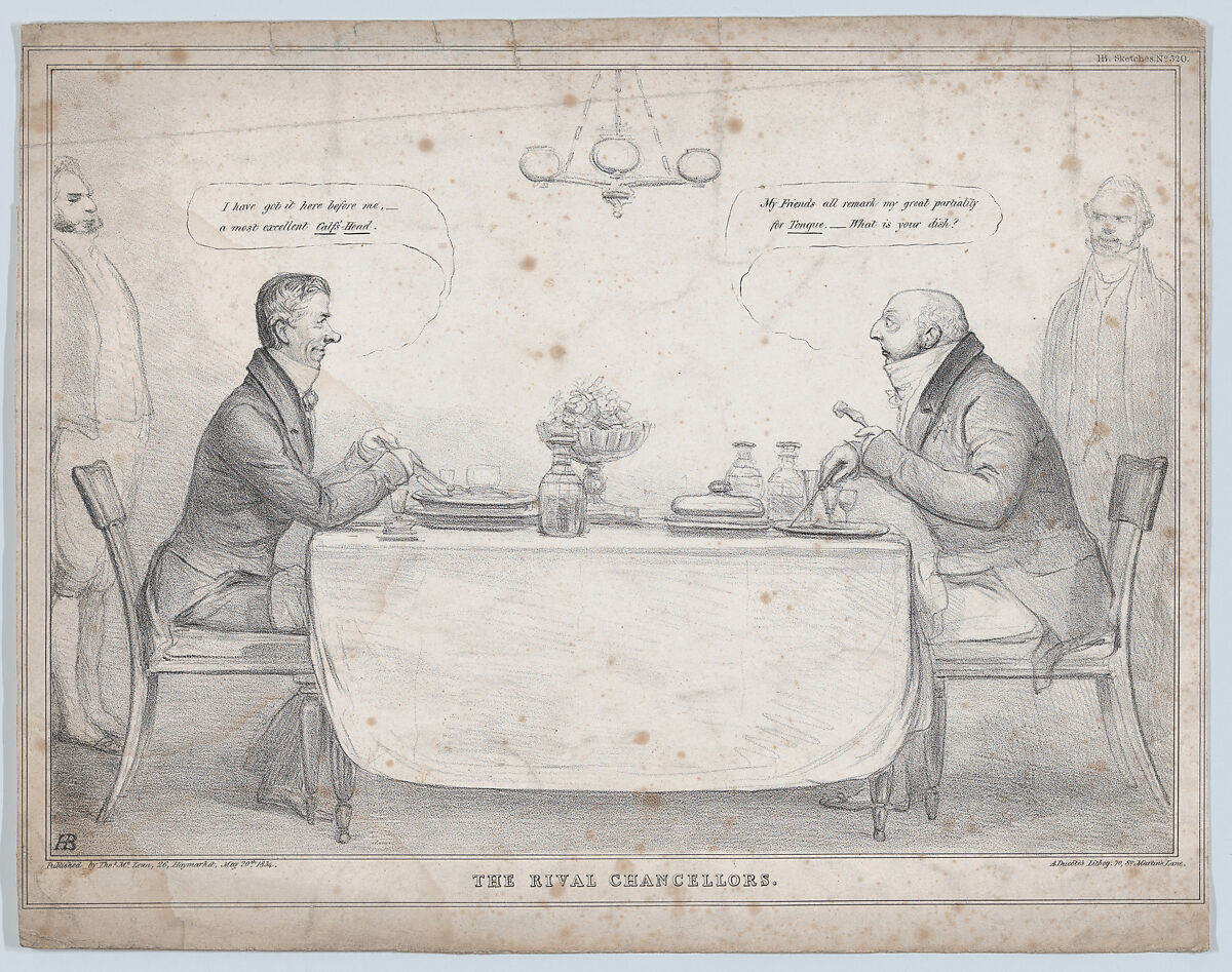 The Rival Chancellors, John Doyle (Irish, Dublin 1797–1868 London), Lithograph 