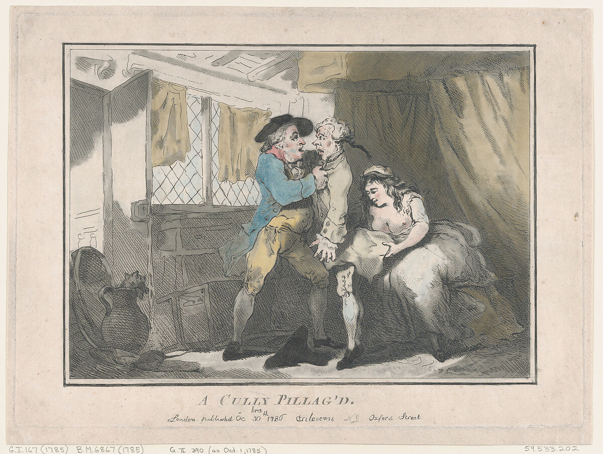 A Cully Pillag'd, Thomas Rowlandson (British, London 1757–1827 London), Hand-colored etching 