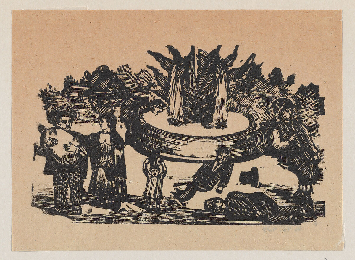Miraculous fountain, ? José Guadalupe Posada (Mexican, Aguascalientes 1852–1913 Mexico City), Type-metal engraving 