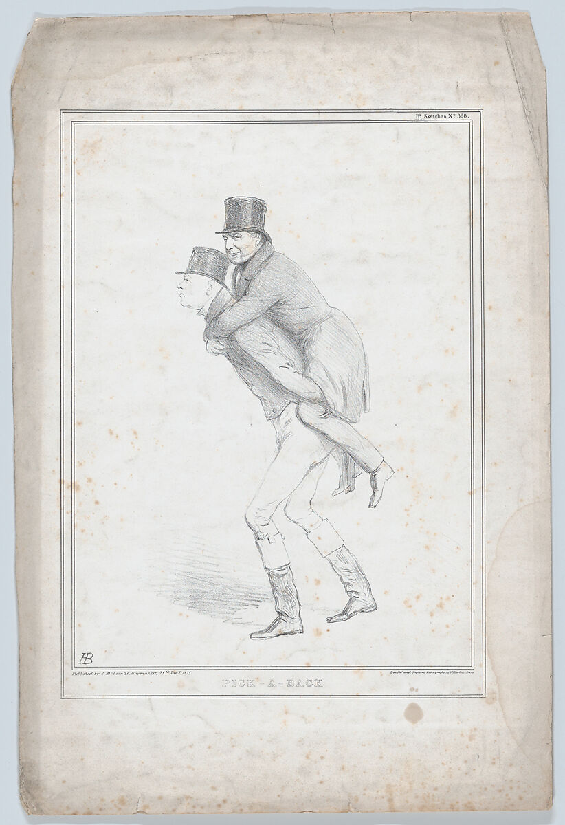 Pick-A-Back, John Doyle (Irish, Dublin 1797–1868 London), Lithograph 