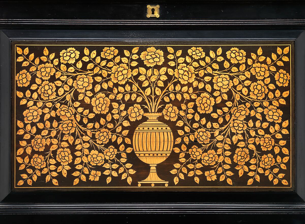 Secretary from the Jay Gould House, New York City, Herter Brothers (German, active New York, 1864–1906), Ebonized cherry, mahogany, cedar, and brass, American