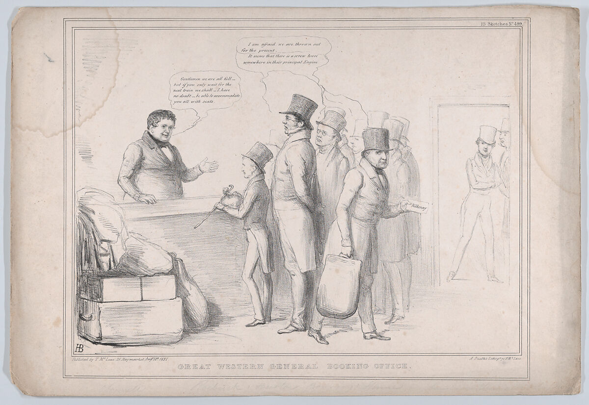 Great Western General Booking Office, John Doyle (Irish, Dublin 1797–1868 London), Lithograph 