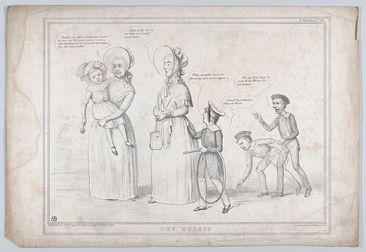 Dry Nurses, John Doyle (Irish, Dublin 1797–1868 London), Lithograph 