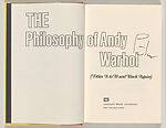 The Philosophy of Andy Warhol (From A to B and Back Again)