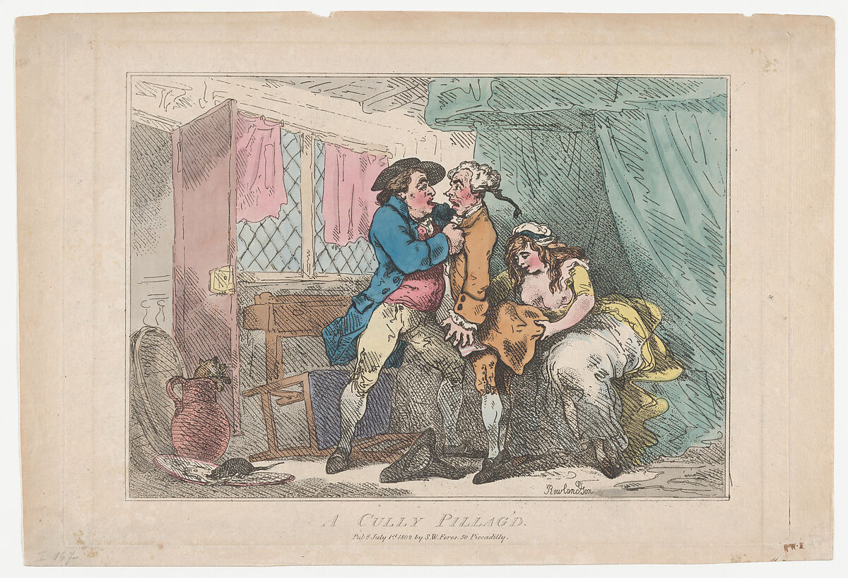 A Cully Pillag'd, Thomas Rowlandson (British, London 1757–1827 London), Hand-colored etching 