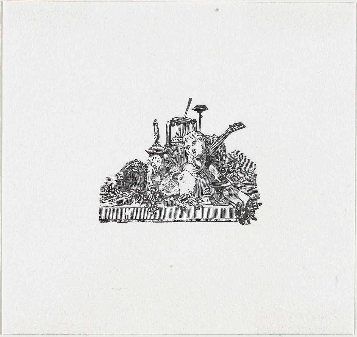 Vignette of trophies, Anonymous, Mexican, Wood engraving 