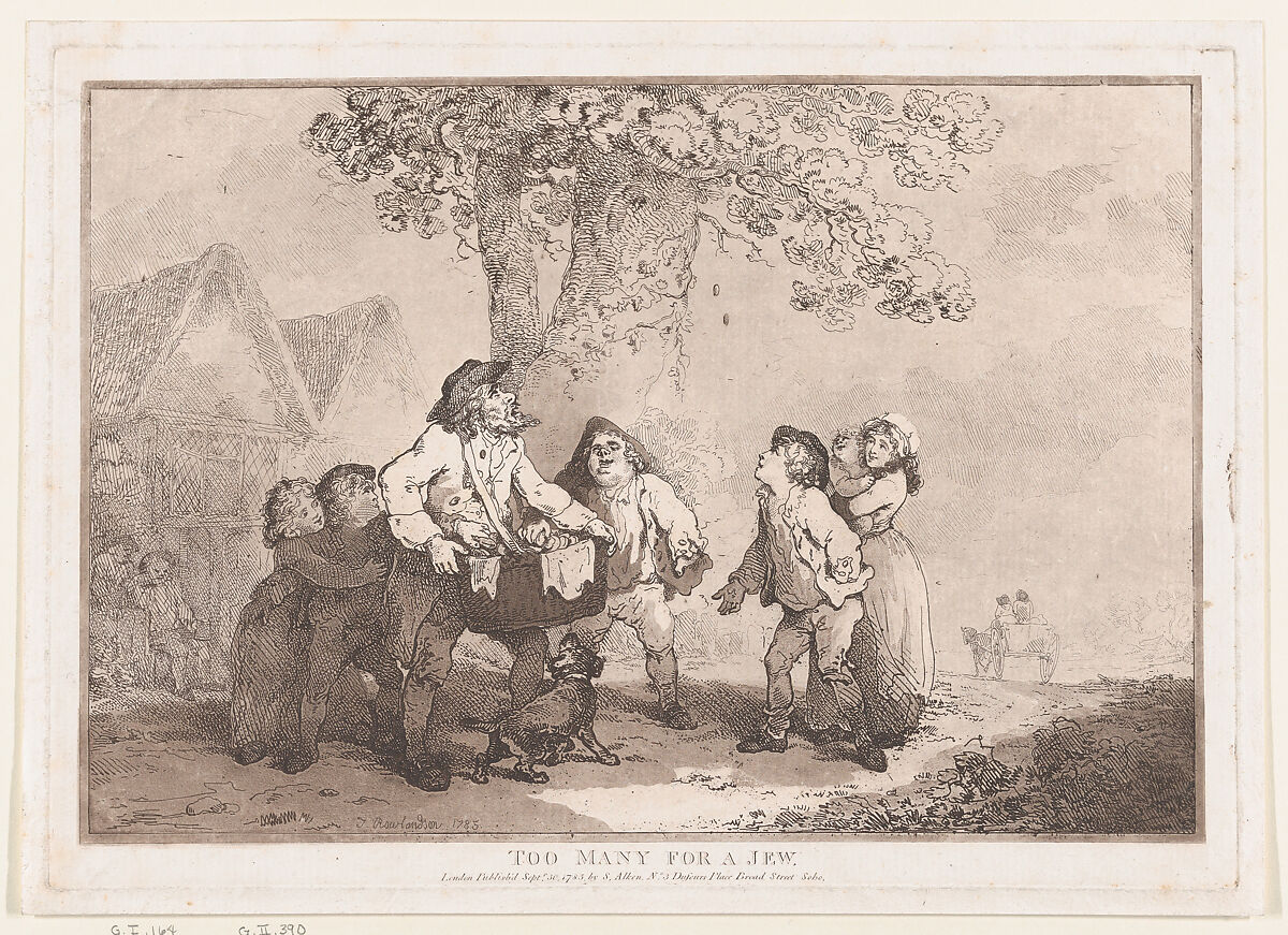 Too Many for a Jew, Thomas Rowlandson (British, London 1757–1827 London), Etching and aquatint 
