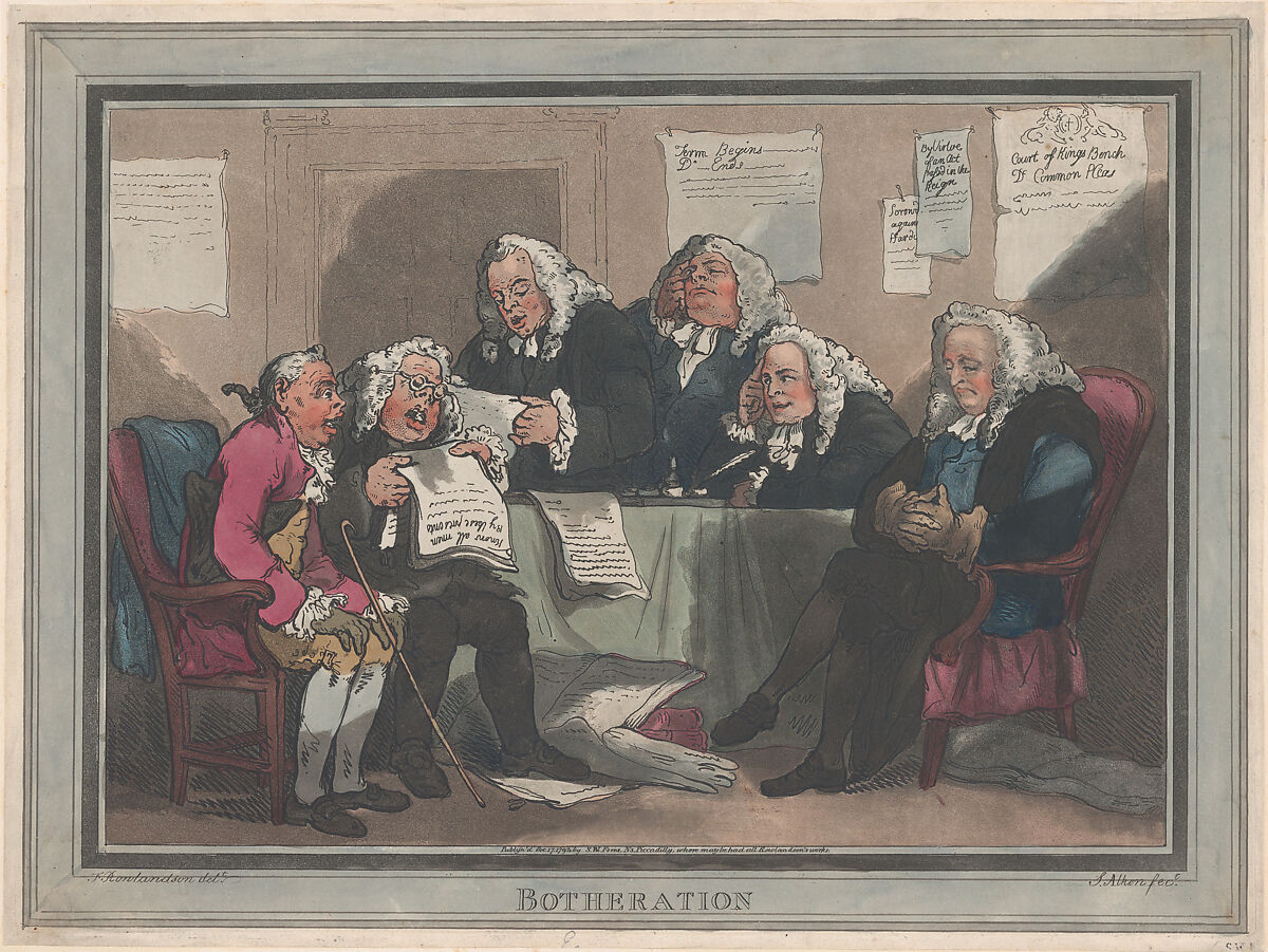 Botheration, Samuel Alken (British, London 1756–1815 London), Hand-colored etching 