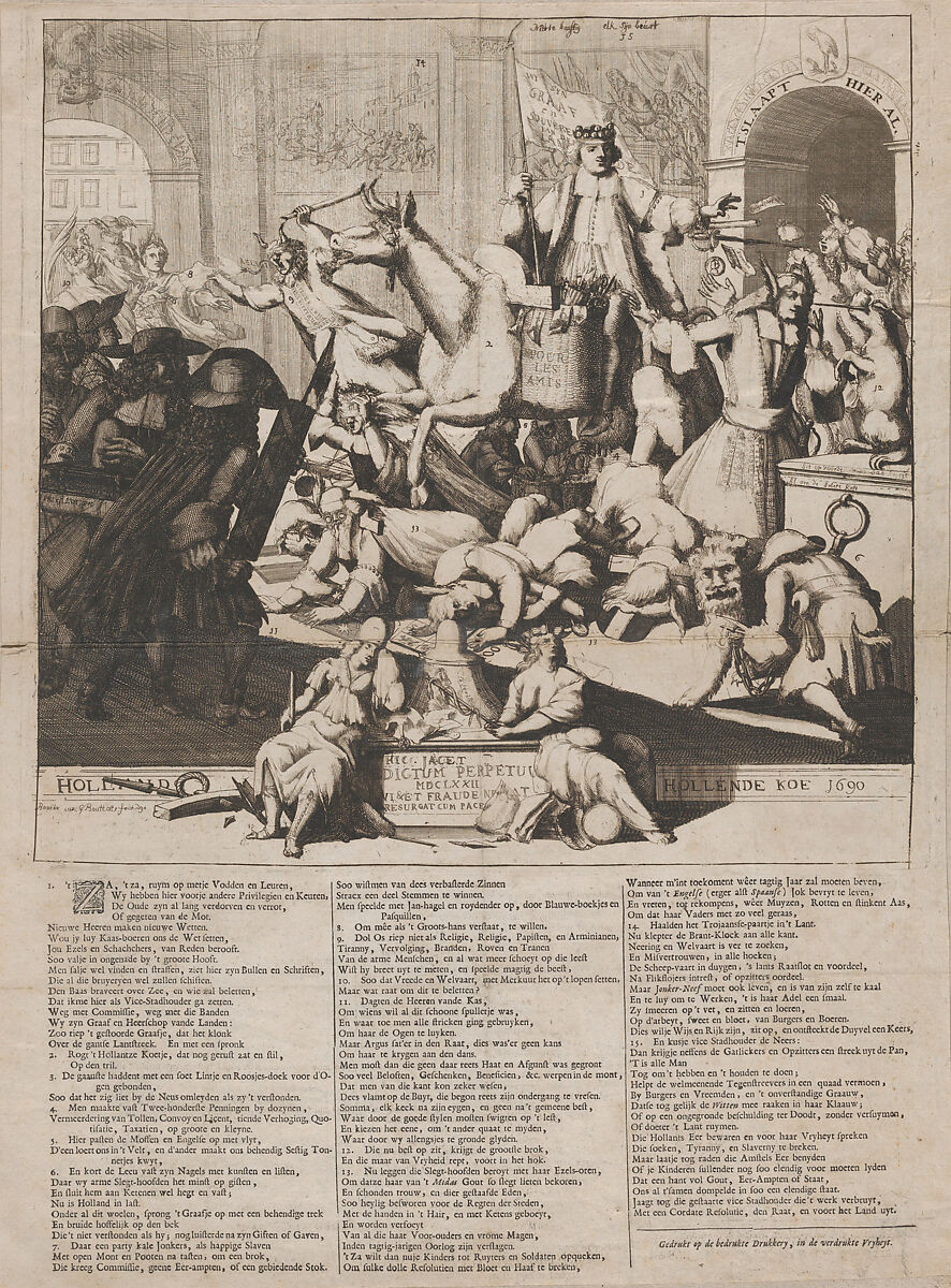 Hollands Hollende Koe (Holland’s Running Cow), Gaspar Bouttats (Flemish, Antwerp ca. 1640–1695/6 Antwerp), Etching