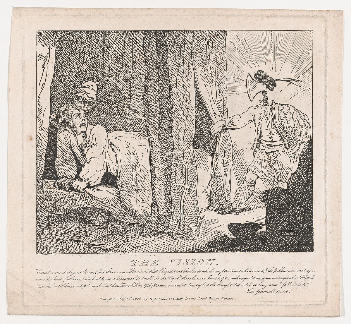 The Vision (Picturesque Beauties of Boswell, Part the Second), Thomas Rowlandson (British, London 1757–1827 London), Etching 