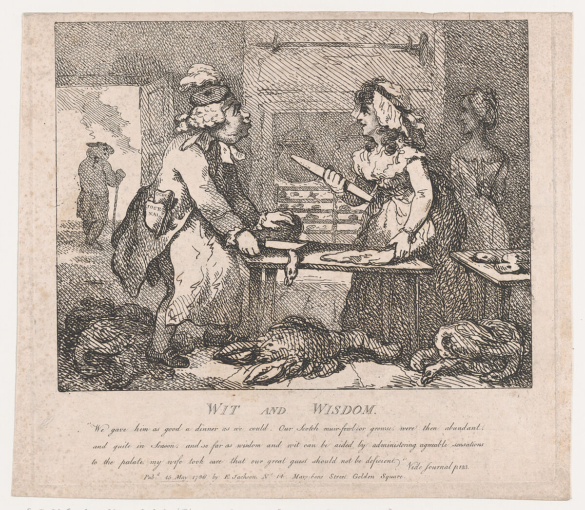 Wit and Wisdom (Picturesque Beauties of Boswell, Part the First), Thomas Rowlandson (British, London 1757–1827 London), Etching 
