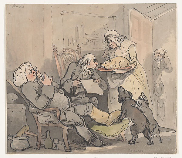 The Tithe Pig, Anonymous, British, Hand-colored etching 