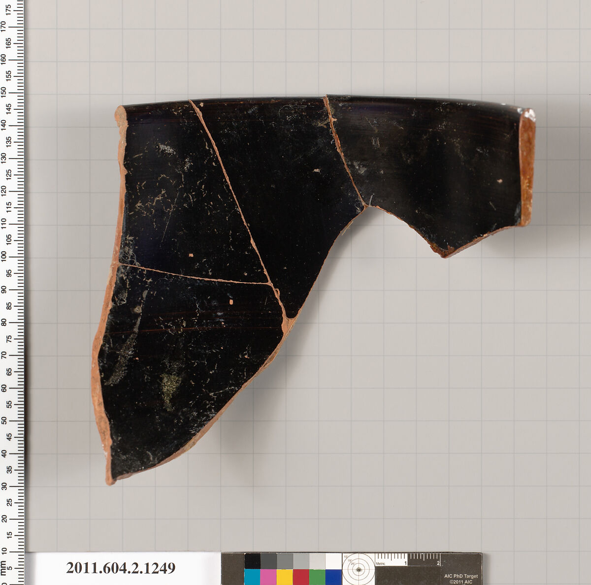 Terracotta fragment of a skyphos (deep drinking cup), Terracotta, Greek, Attic