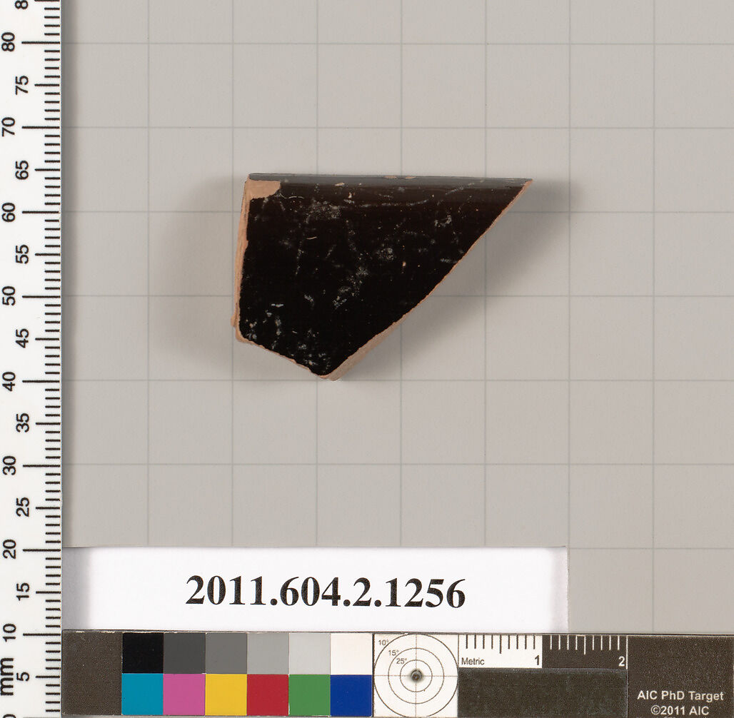 Terracotta rim fragment of a skyphos (deep drinking cup), Terracotta, Greek, Attic