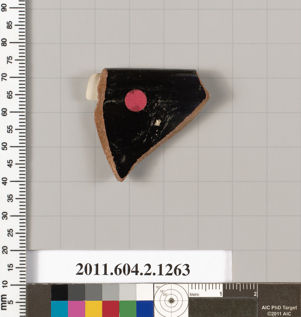 Terracotta rim fragment of a skyphos (deep drinking cup), Terracotta, Greek, Attic