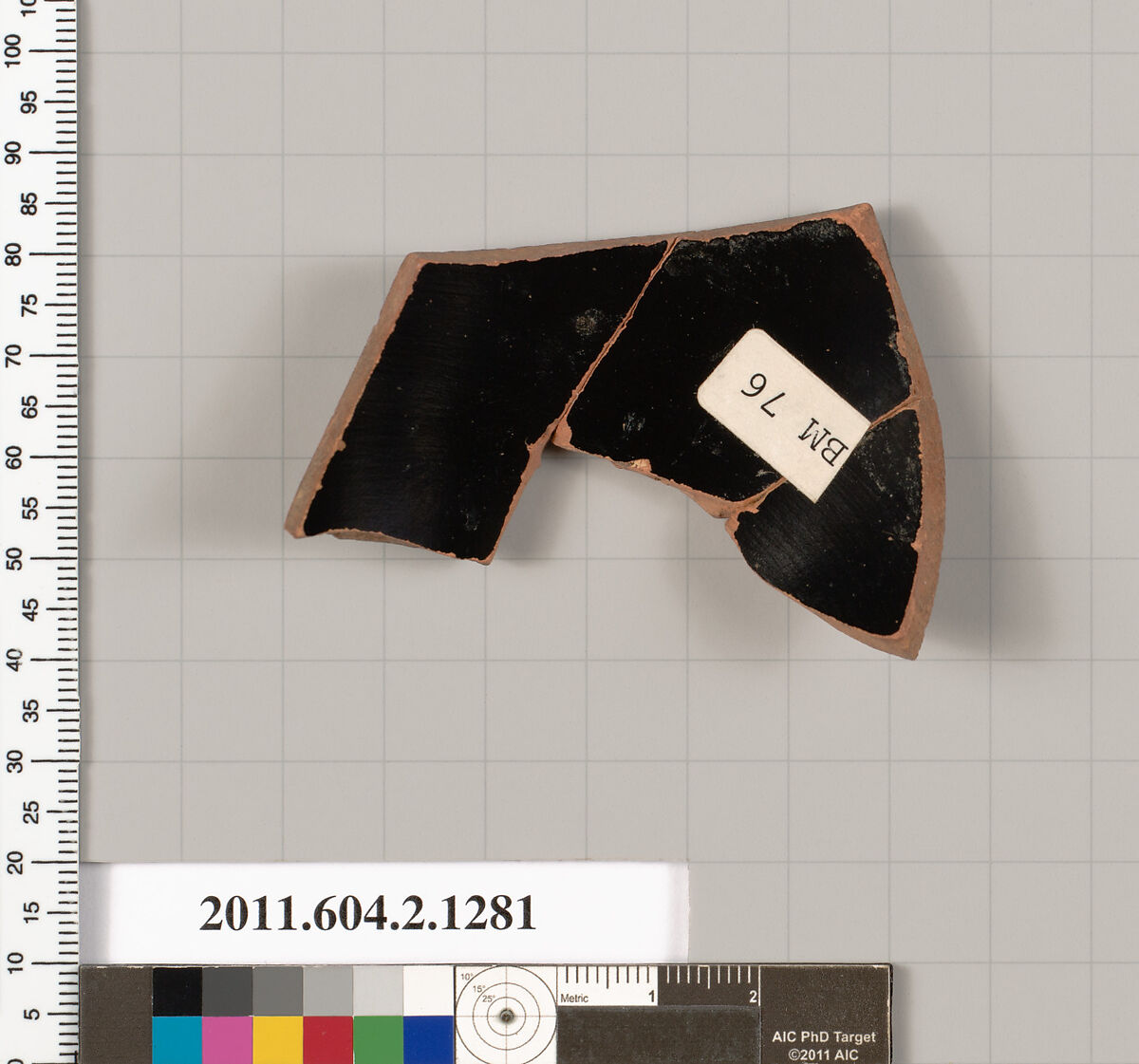 Terracotta fragment of a skyphos (deep drinking cup), Terracotta, Greek, Attic