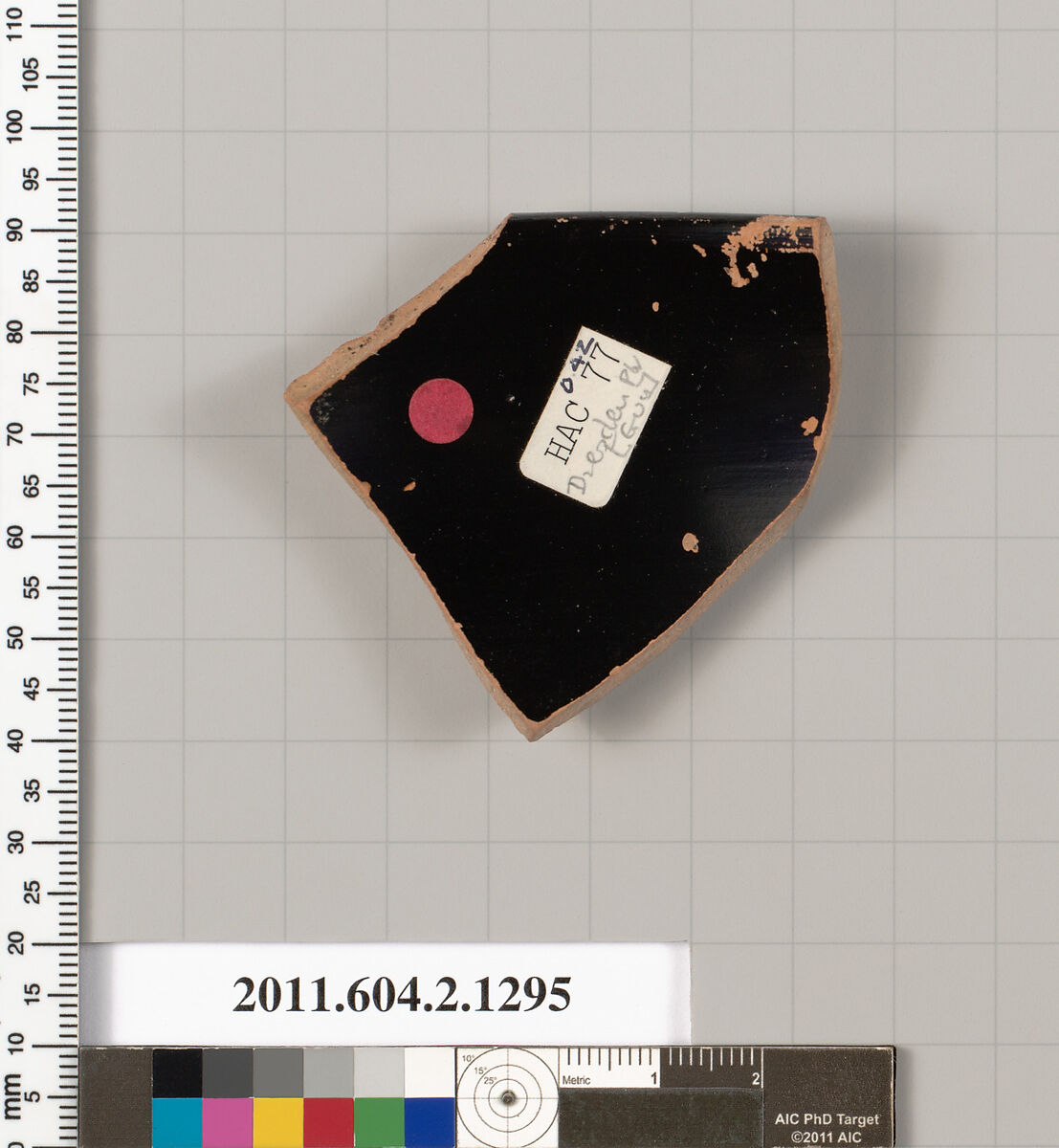 Terracotta rim fragment of a skyphos (deep drinking cup), Attributed to the Dresden Painter [DvB], Terracotta, Greek, Attic