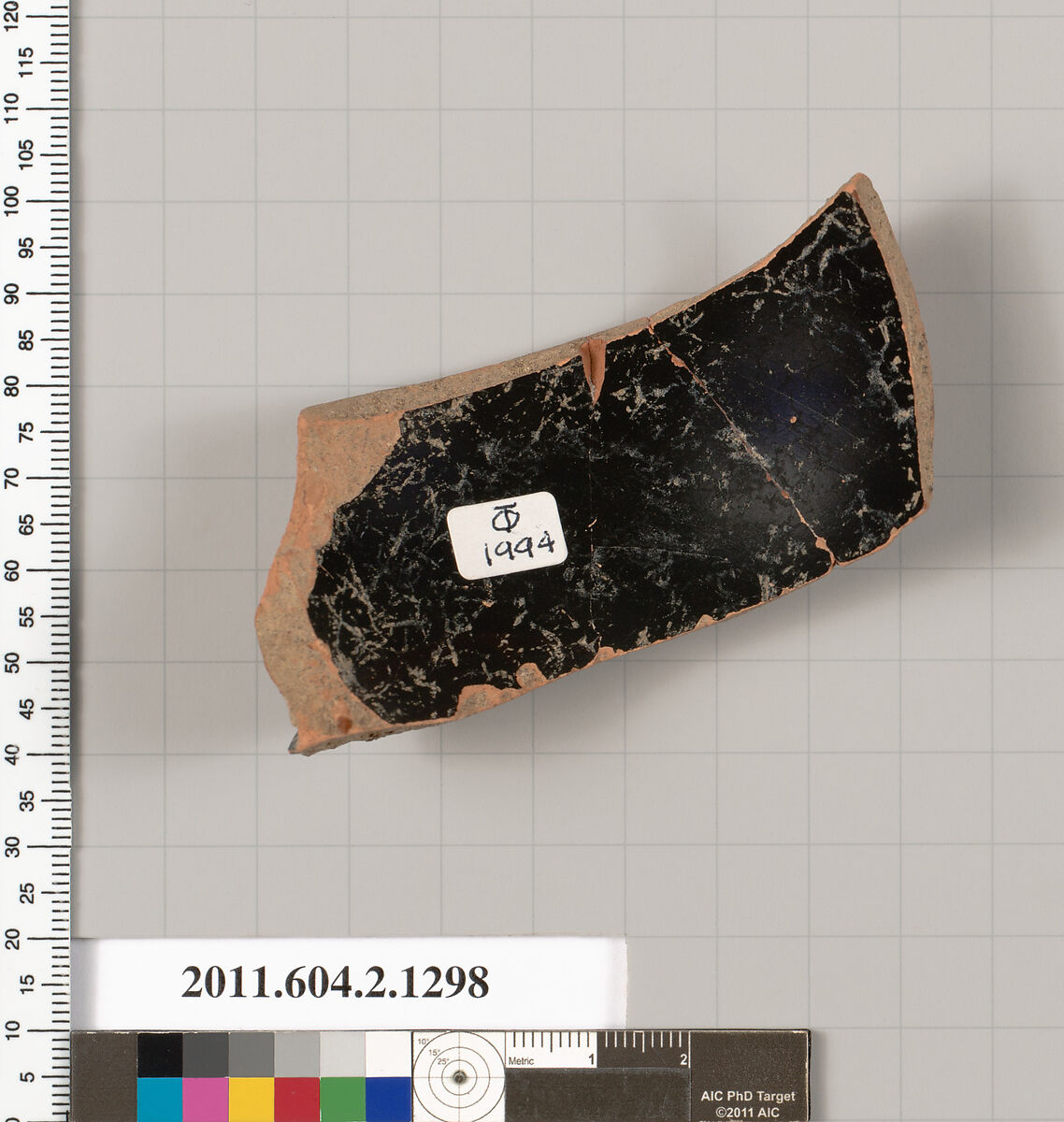 Terracotta fragment of a skyphos (deep drinking cup), Terracotta, Greek, Attic