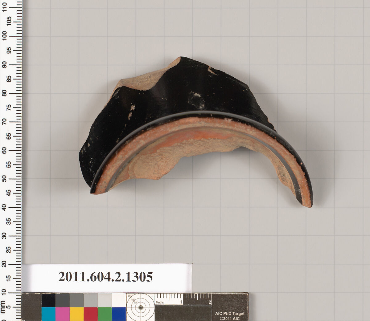 Terracotta fragment of a skyphos (deep drinking cup), Terracotta, Greek, Attic