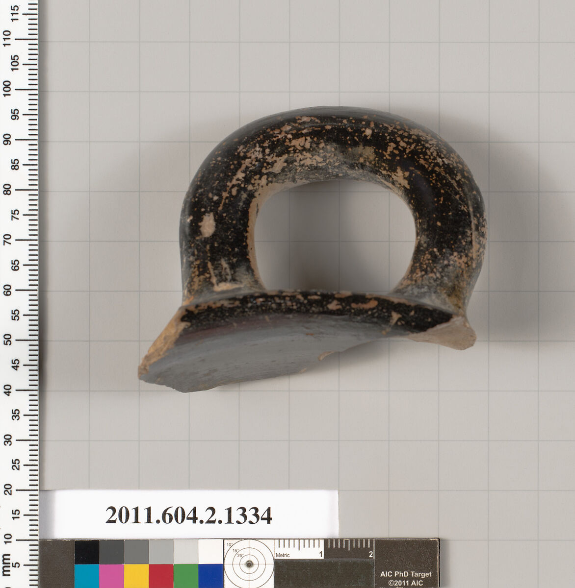 Terracotta fragment of a skyphos (deep drinking cup), Terracotta, Greek, Attic