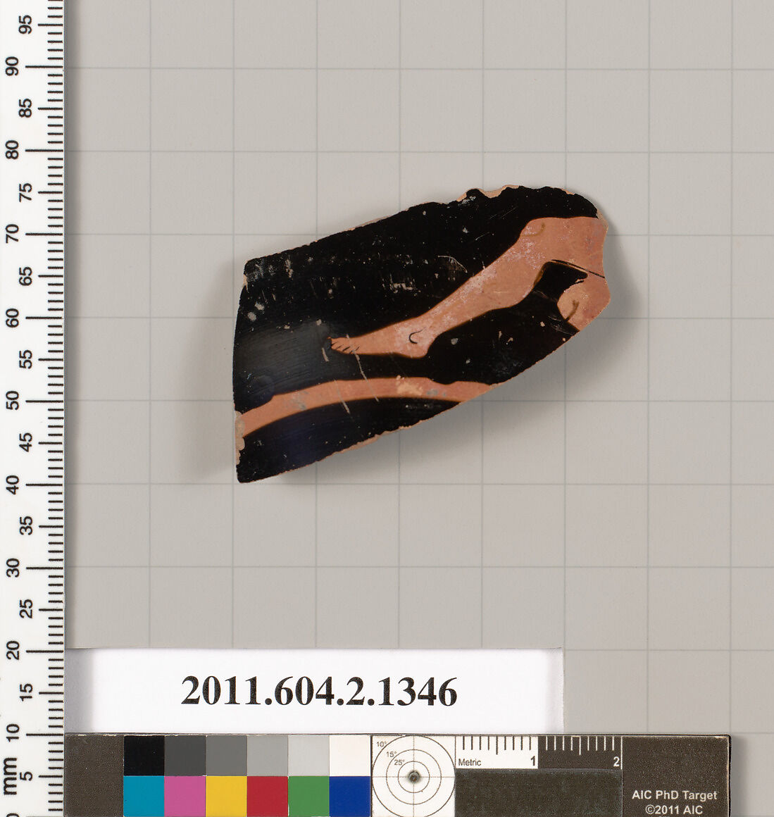 Terracotta fragment of a skyphos (deep drinking cup), Terracotta, Greek, Attic 