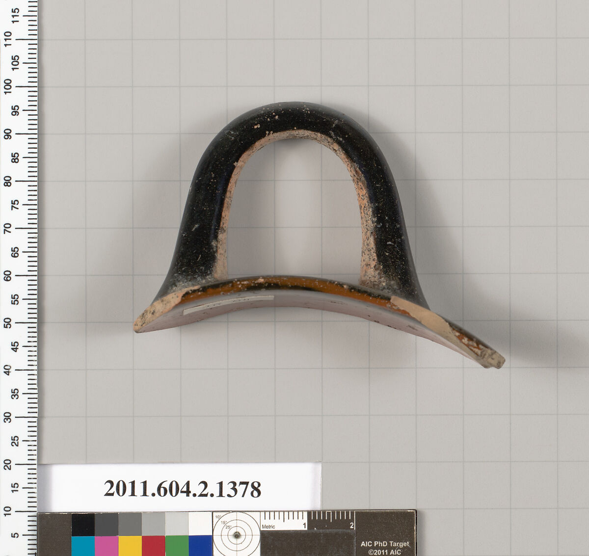 Terracotta rim fragment of a skyphos (deep drinking cup), Terracotta, Greek, Attic