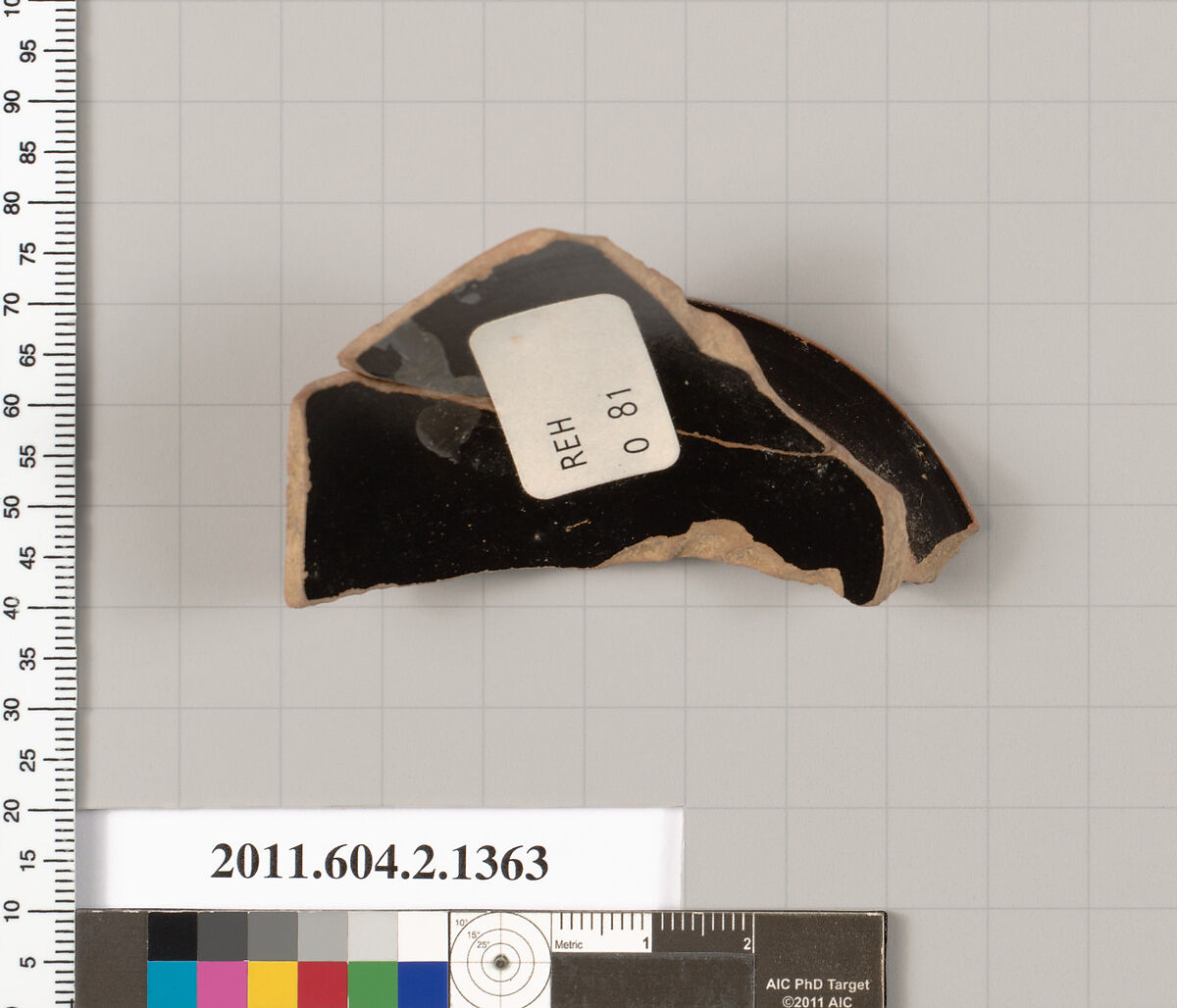 Terracotta fragment of a skyphos (deep drinking cup), Terracotta, Greek, Attic