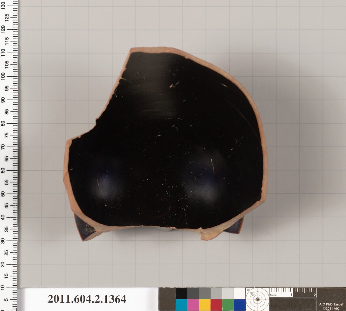 Terracotta fragment of a skyphos (deep drinking cup), Terracotta, Greek, Attic