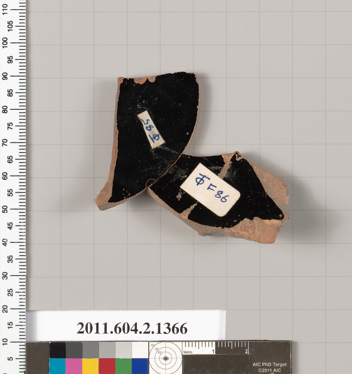 Terracotta fragment of a skyphos (deep drinking cup), Terracotta, Greek, Attic