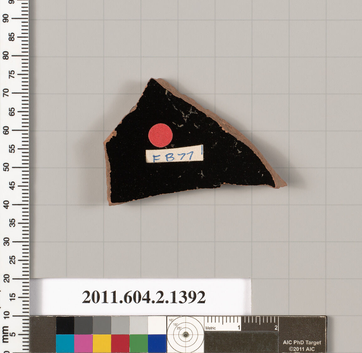 Terracotta fragment of a skyphos (deep drinking cup), Terracotta, Greek, Attic