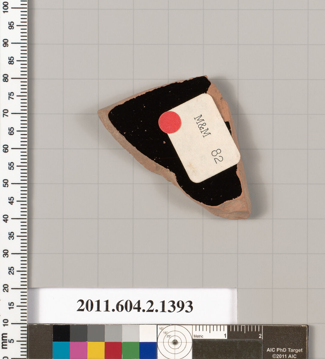 Terracotta fragment of a skyphos (deep drinking cup), Terracotta, Greek, Attic