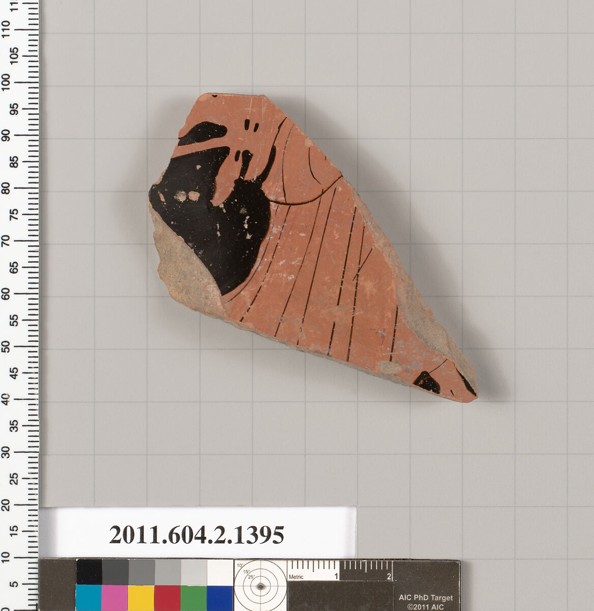 Terracotta fragment of a skyphos (deep drinking cup)?, Terracotta, Greek, Attic 