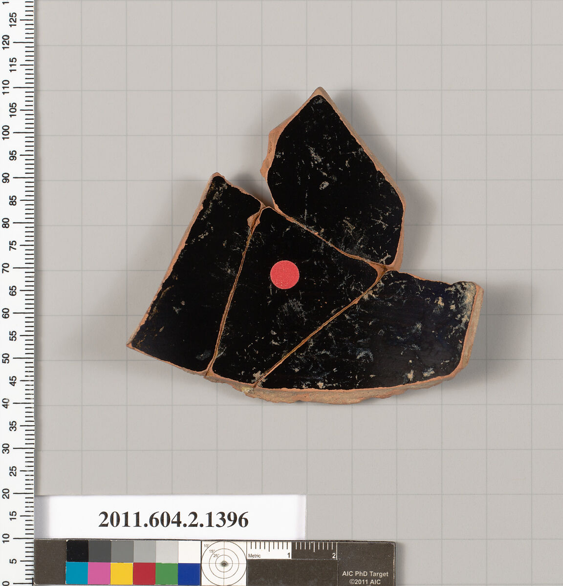 Terracotta fragment of a skyphos (deep drinking cup), Terracotta, Greek, Attic