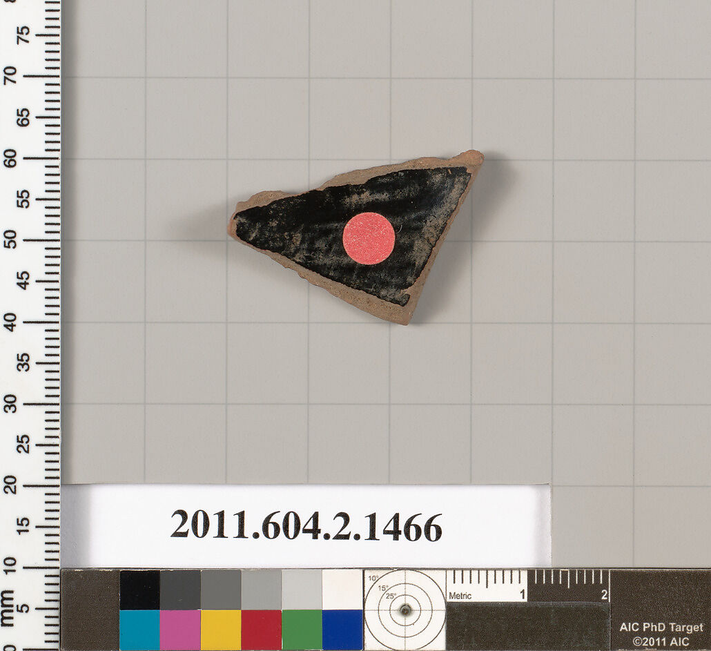 Terracotta fragment of a skyphos (deep drinking cup), Terracotta, Greek, Attic