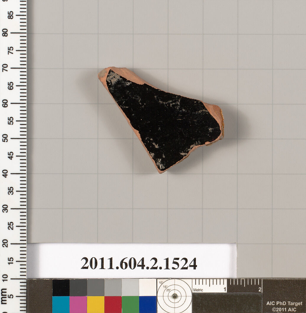 Terracotta fragment of a skyphos (deep drinking cup), Terracotta, Greek, Attic