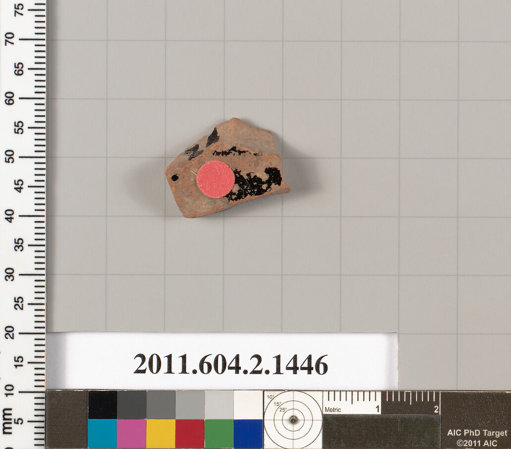 Terracotta fragment of a skyphos (deep drinking cup), Terracotta, Greek, Attic