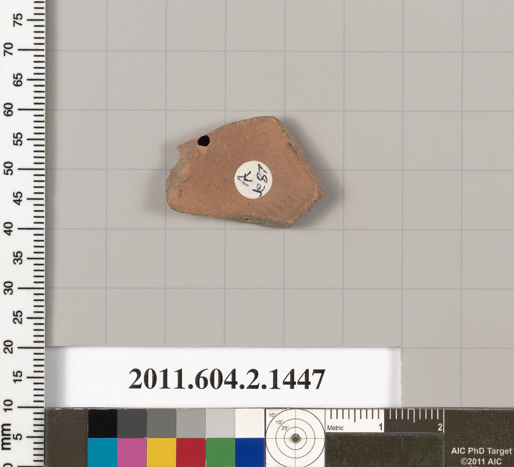 Terracotta fragment of a skyphos (deep drinking cup), Terracotta, Greek, Attic