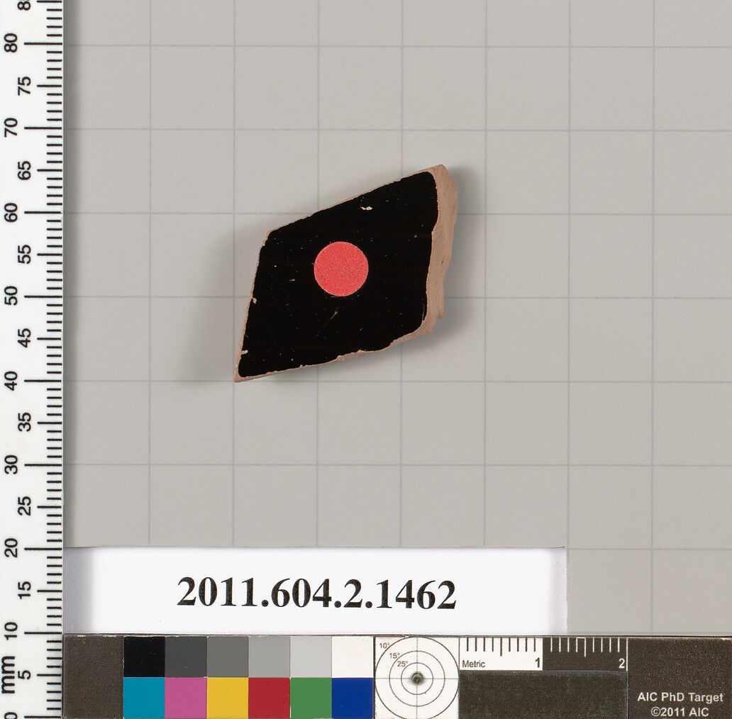 Terracotta fragment of a skyphos (deep drinking cup), Terracotta, Greek, Attic