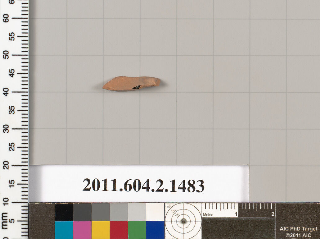 Terracotta fragment of a skyphos (deep drinking cup), Terracotta, Greek, Attic