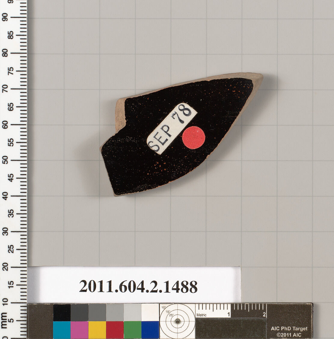 Terracotta fragment of a skyphos (deep drinking cup), Terracotta, Greek, Attic
